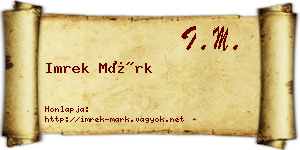 Imrek Márk névjegykártya